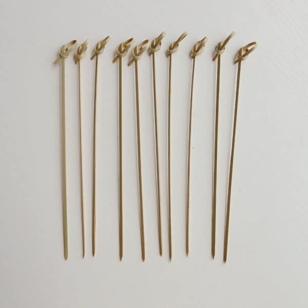 knotted bamboo skewers