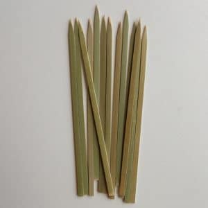 Flat bamboo skewers