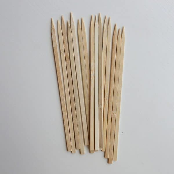Flat bamboo skewers